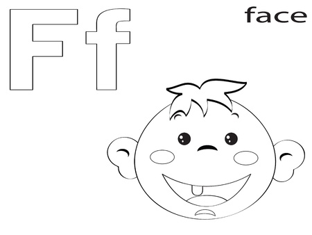 Coloring Alphabet for Kids ,Fのイラスト素材