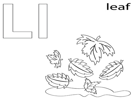 Coloring Alphabet for Kids, Lのイラスト素材