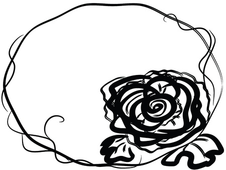 Frame with roseのイラスト素材