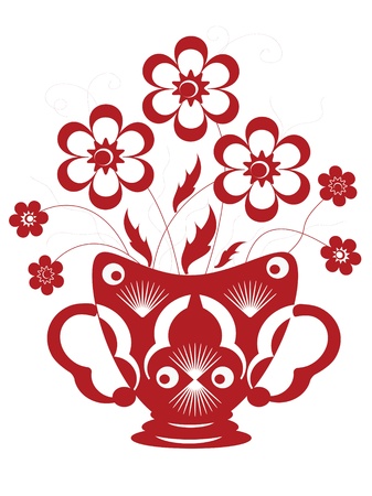 Decor with flowers のイラスト素材