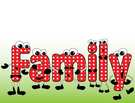 Family word ,cartoon のイラスト素材