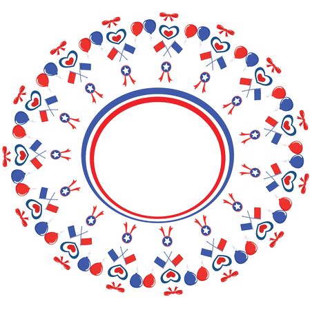 Round frame , Independence Day のイラスト素材