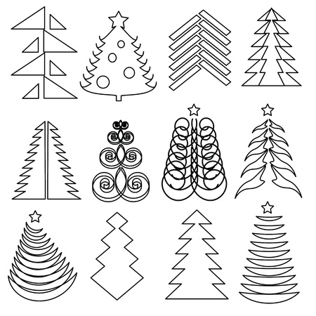 Christmas fir treesのイラスト素材