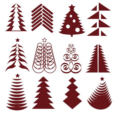 Christmas fir treesのイラスト素材