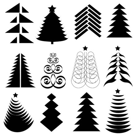 Christmas fir treesのイラスト素材
