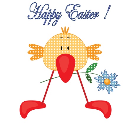 Easter background with chickのイラスト素材