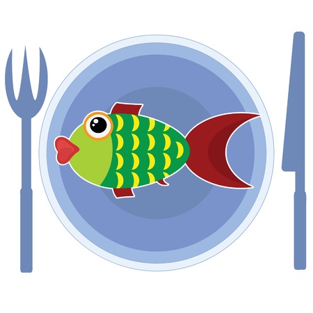 Fish on the plateのイラスト素材