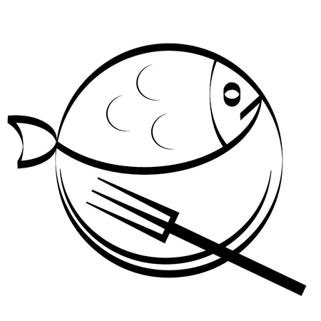 Fish on the plateのイラスト素材