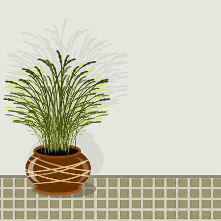 Grass in the potのイラスト素材