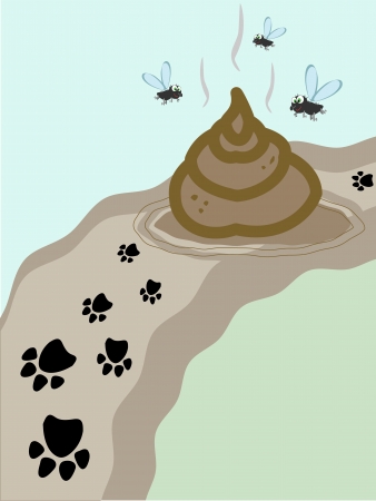 Feces on the road のイラスト素材