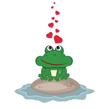 Frog in loveのイラスト素材