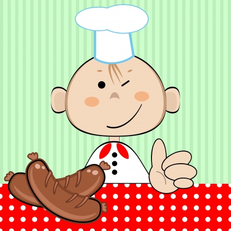 Funny cook, vector のイラスト素材