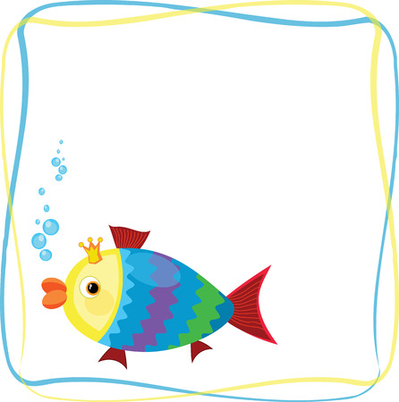 Frame with fishのイラスト素材