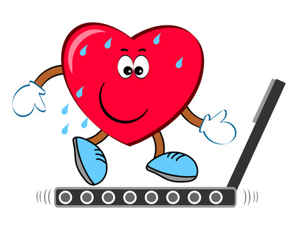 Heart on the treadmillのイラスト素材