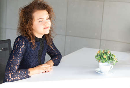 Attractive beautiful and confident business woman working  in the modern office or home.