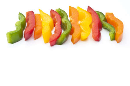 Pepper fingers cut & ready to eatの写真素材