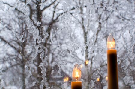 Ice on the windowの写真素材
