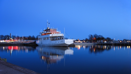 The old ferry Kalmarsund VIII at Farjestaden harbour by the island Oland in Sweden のeditorial素材