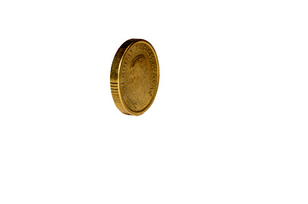 Golden coin 10 SEK, Swedish Crownの写真素材