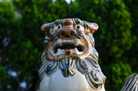 Okinawan shisa figure, a traditional guard at the japanese island Okinawaの写真素材
