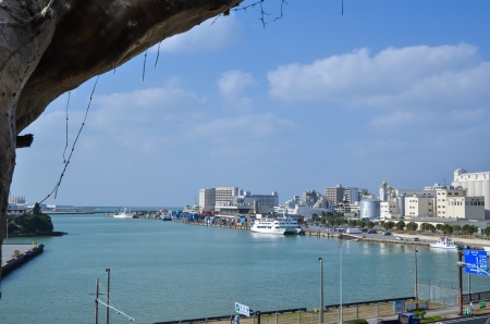 Naha City, Okinawa, Japan on November 26, 2013  View over Naha Port at the japanese island Okinawaのeditorial素材