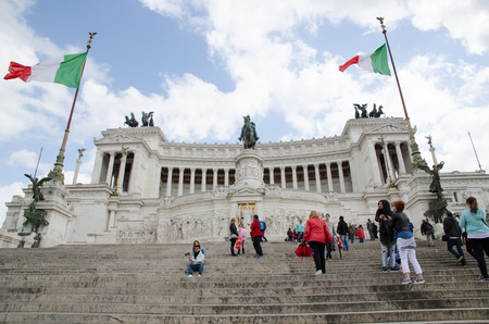 Rome, Italy - April 26, 2016: Monument at Piazza Venezia in Rome, Italyのeditorial素材