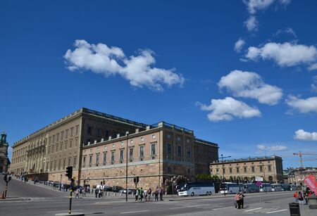 Stockholm, Sweden - June 13, 2016: Summer with tourist buses by the Royal Castle in Stockholm, Swedenのeditorial素材