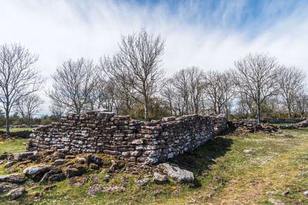 Ancient ruins of a house by the village Drostorp in the southern Oland in Swedenの写真素材