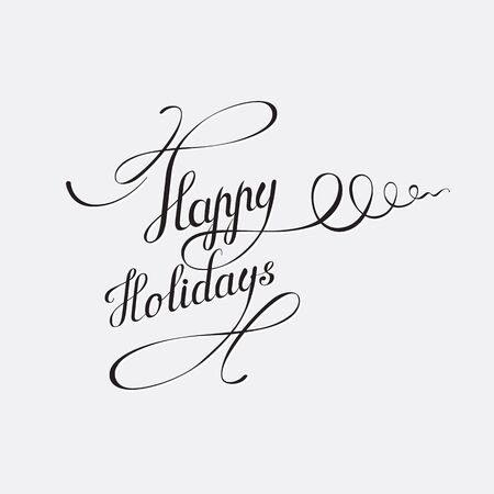 Happy Holidays -lettering, for card, poster, label, bookmark, print designのイラスト素材