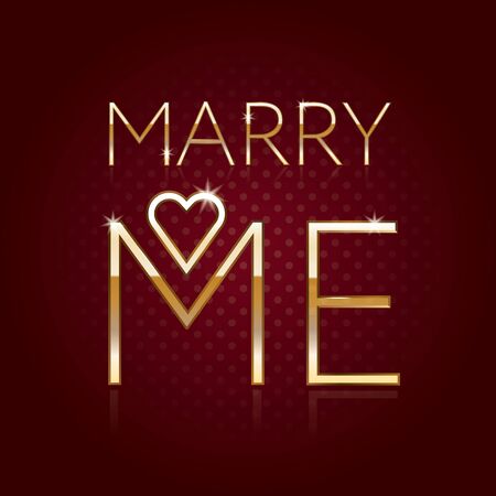 Marry Me - card, poster, postcard elegant designのイラスト素材