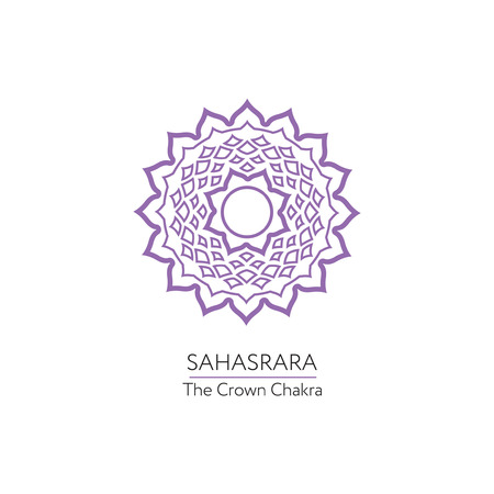 Sahasrara. Chakra vector isolated minimalistic iconのイラスト素材
