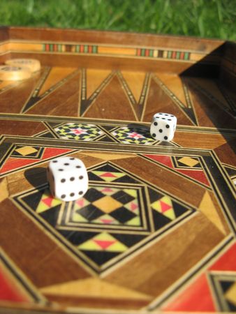 backgammon incrust board and dices