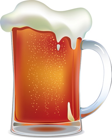Dark beer mug. Vector illustration made with meshのイラスト素材
