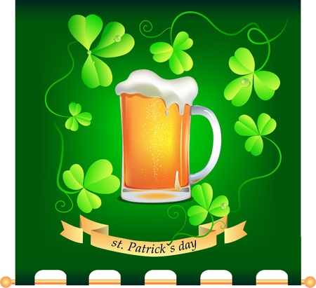 Vector illustration banner with mug of beerのイラスト素材