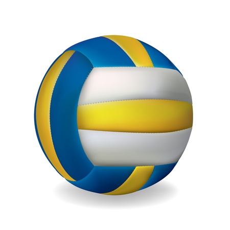 blue and yellow volleyball ball isolated over whiteのイラスト素材