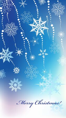 Abstract vector Christmas background with snowflakes のイラスト素材