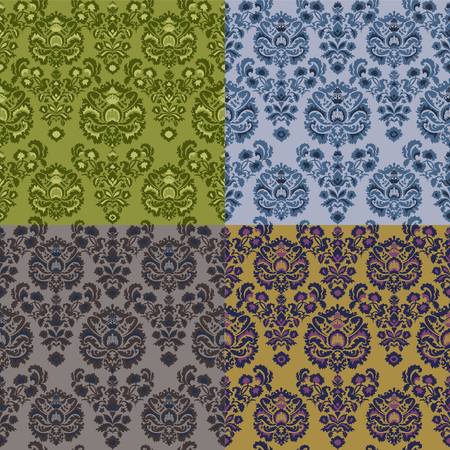 Set of luxury vintage seamless patternsのイラスト素材