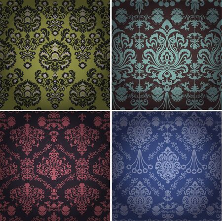 Set of luxury vintage seamless patternsのイラスト素材