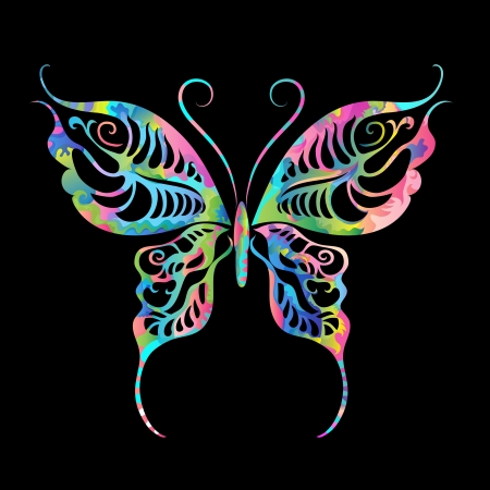 Colored abstract butterflyのイラスト素材