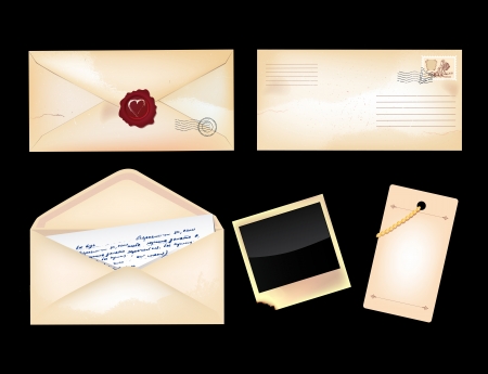 Set of vintage envelopes and photoのイラスト素材