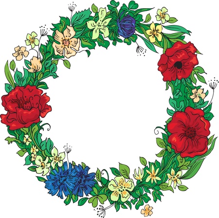 Illustration of summer wreathのイラスト素材