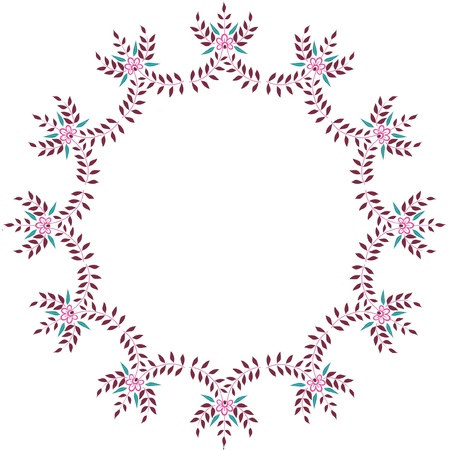 Rounded floral colored patternのイラスト素材