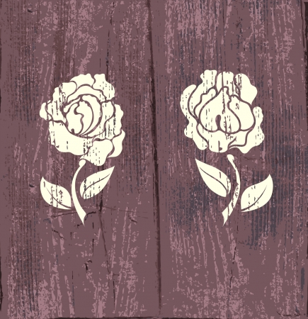 Knurl of roses on wood backgroundのイラスト素材