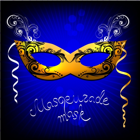 Vector illustration of luxury mask for masquerade , decorate of gold and patternsのイラスト素材