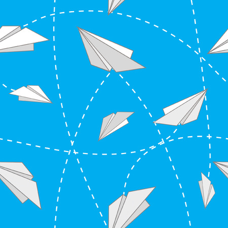 Paper planes seamless backgroundのイラスト素材