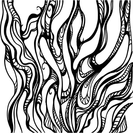 Hand drawn pattern  Black and white のイラスト素材