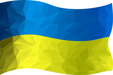 Abstract image of Ua flag, made with trianglesのイラスト素材