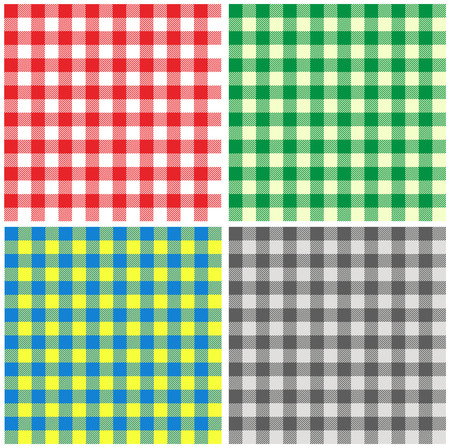 Set of seamless different color backgrounds tablecloth in Italian styleのイラスト素材