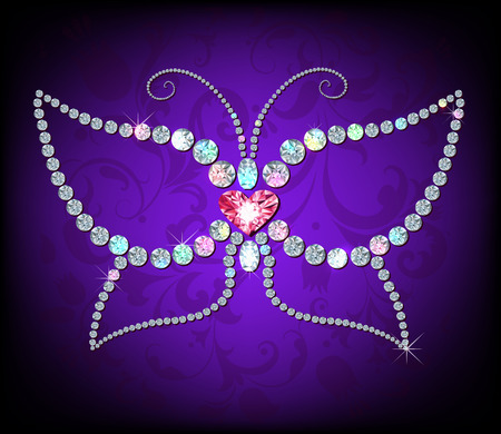 Illustration of  butterfly. made with shiny diamondsのイラスト素材