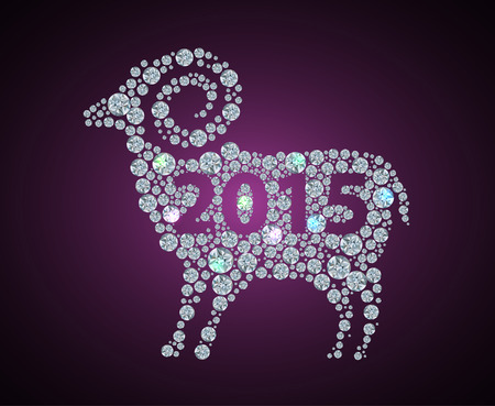 Illustration of Diamond sheep. symbol of 2015 yearのイラスト素材